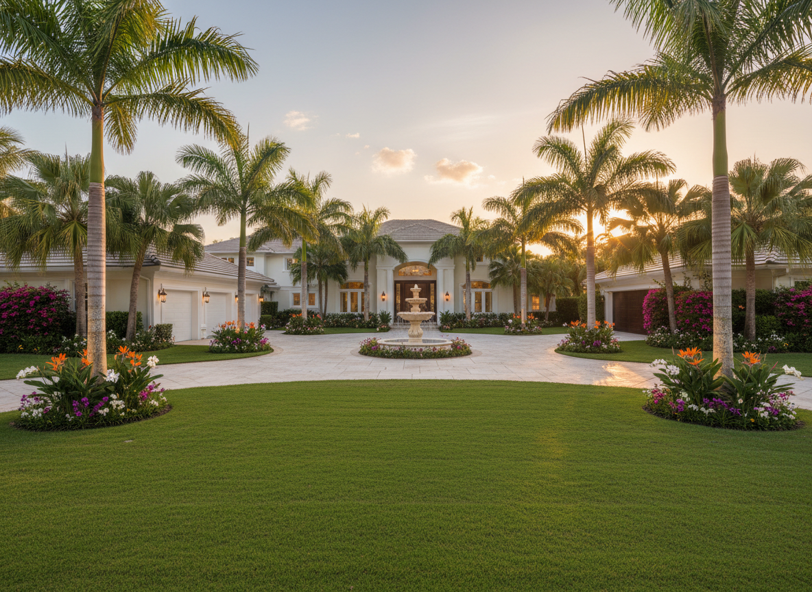 Same Sarasota property after full landscaping transformation
